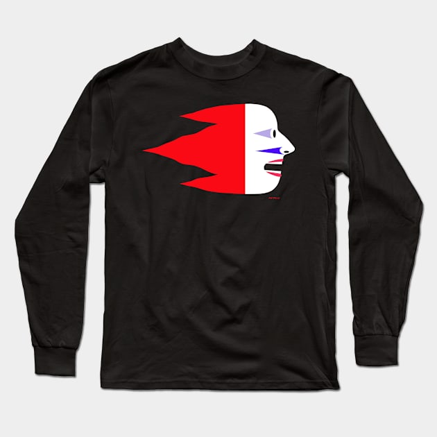 Flying Head - Red Long Sleeve T-Shirt by patrou